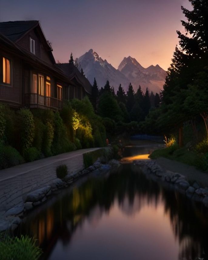 Professional low-voltage landscape lighting in a Pacific Northwest dusk scene — low-voltage landscape lighting