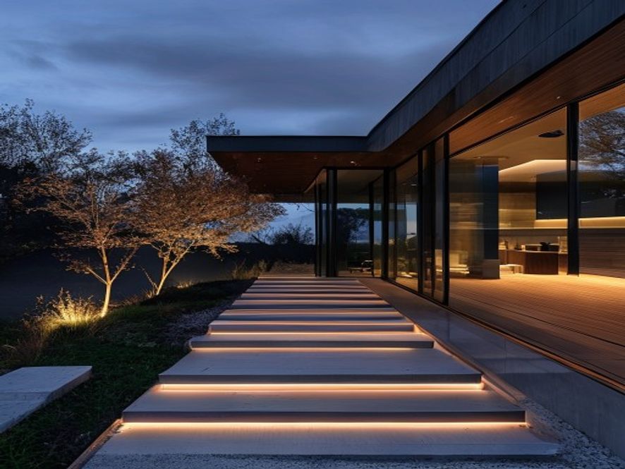 Bellevue Modern New-Build landscape lighting project